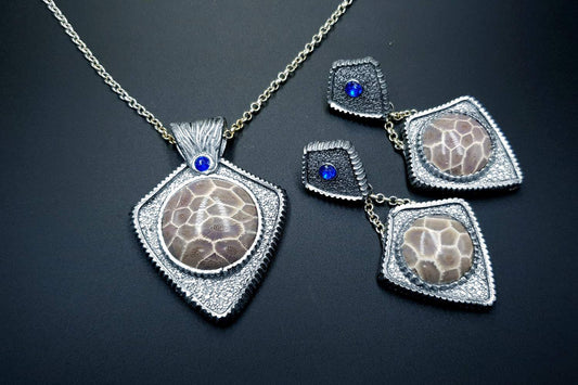 "Petoskey Stone" Jewelry Set Jewelry Set SweetyBijou Jewelry