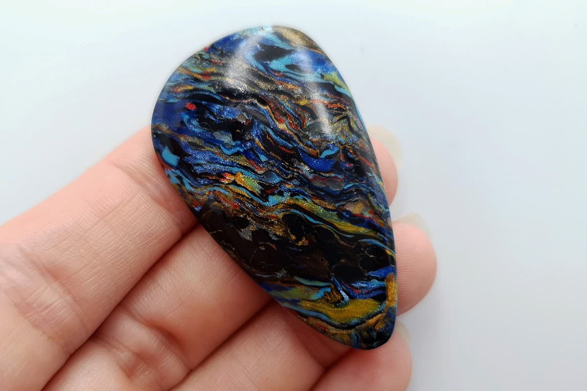 5 pcs Faux Pietersite Stones from Polymer Clay (#1) Cabochons SweetyBijou Cabochons