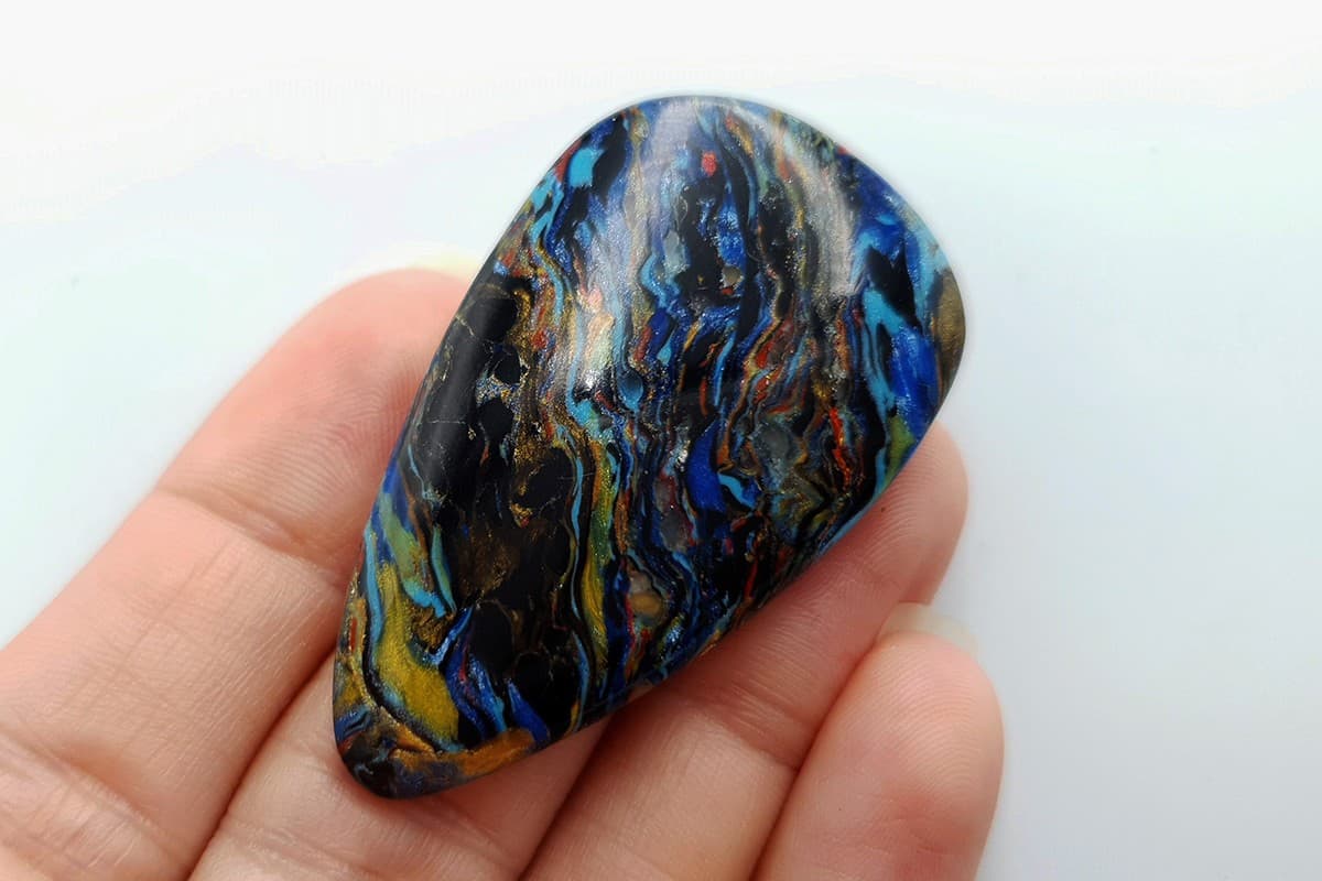 5 pcs Faux Pietersite Stones from Polymer Clay (#1) Cabochons SweetyBijou Cabochons