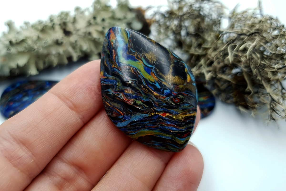 5 pcs Faux Pietersite Stones from Polymer Clay (#1) Cabochons SweetyBijou Cabochons