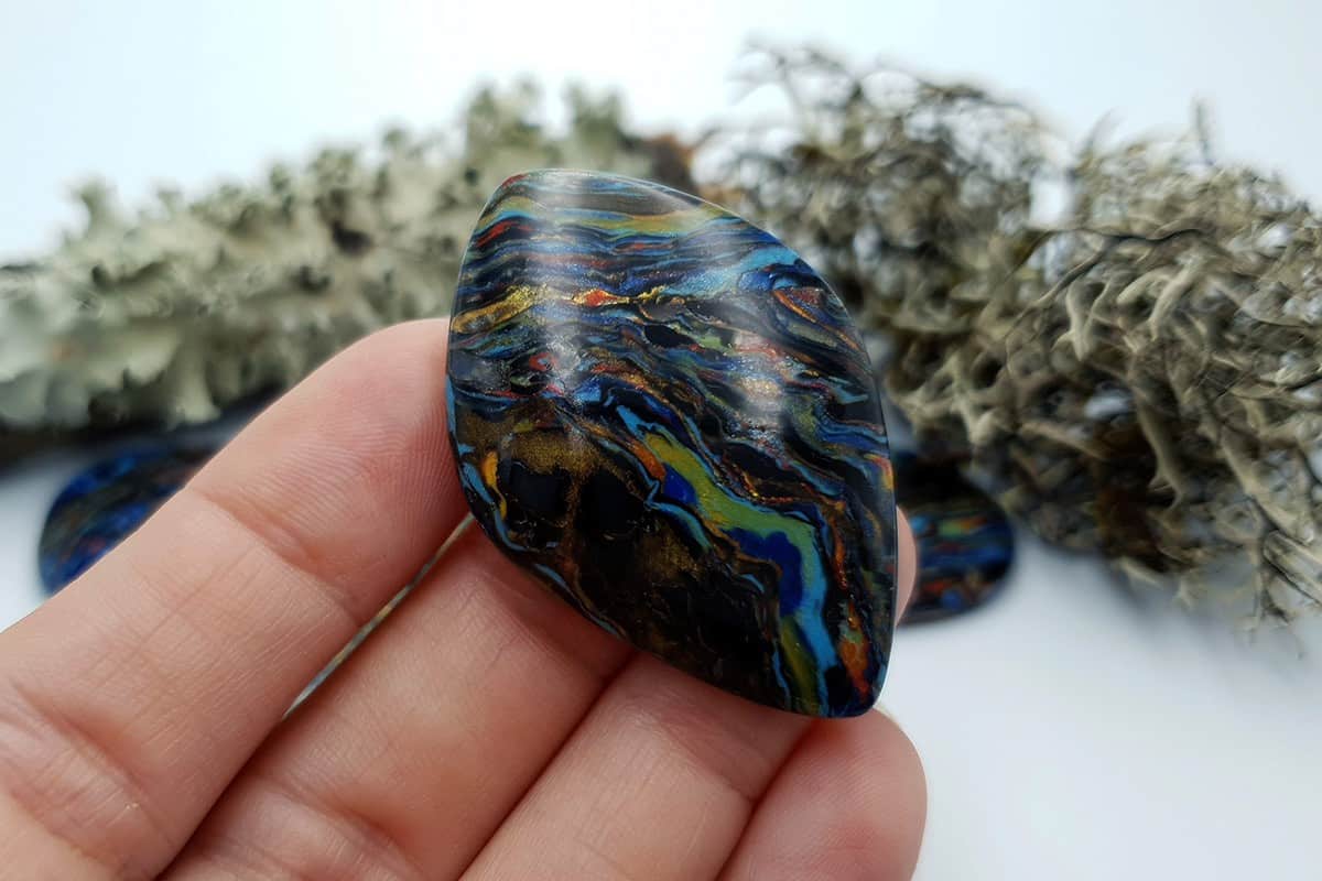 5 pcs Faux Pietersite Stones from Polymer Clay (#1) Cabochons SweetyBijou Cabochons