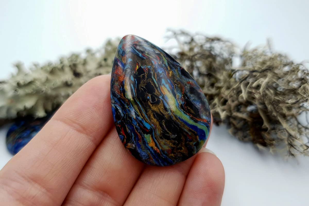 5 pcs Faux Pietersite Stones from Polymer Clay (#1) Cabochons SweetyBijou Cabochons