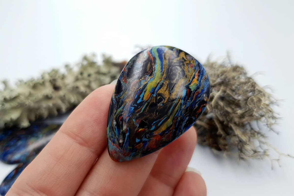 5 pcs Faux Pietersite Stones from Polymer Clay (#1) Cabochons SweetyBijou Cabochons