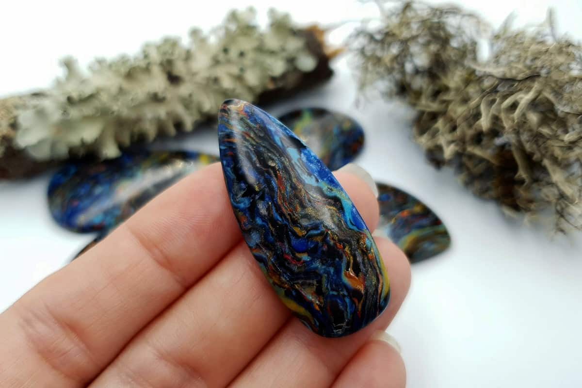 5 pcs Faux Pietersite Stones from Polymer Clay (#1) Cabochons SweetyBijou Cabochons