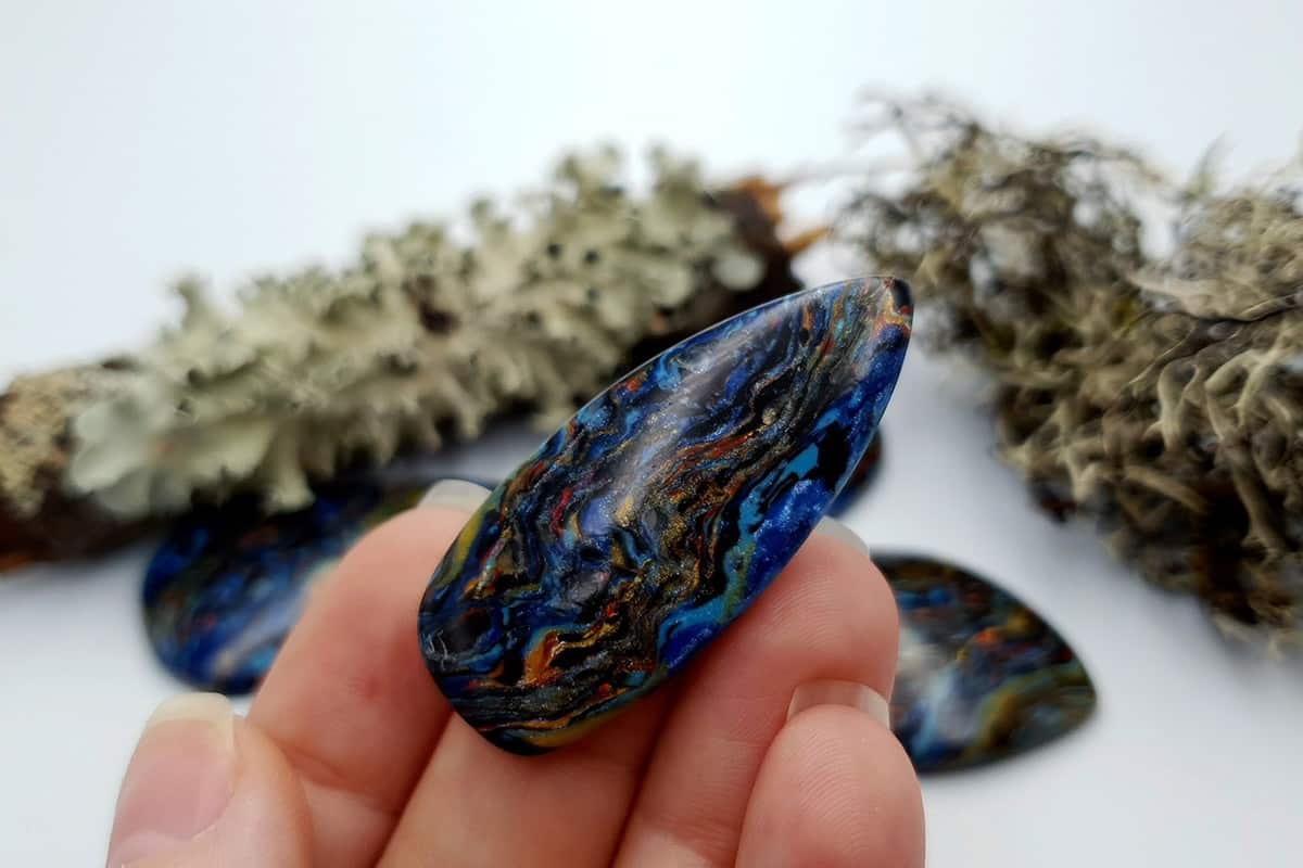 5 pcs Faux Pietersite Stones from Polymer Clay (#1) Cabochons SweetyBijou Cabochons