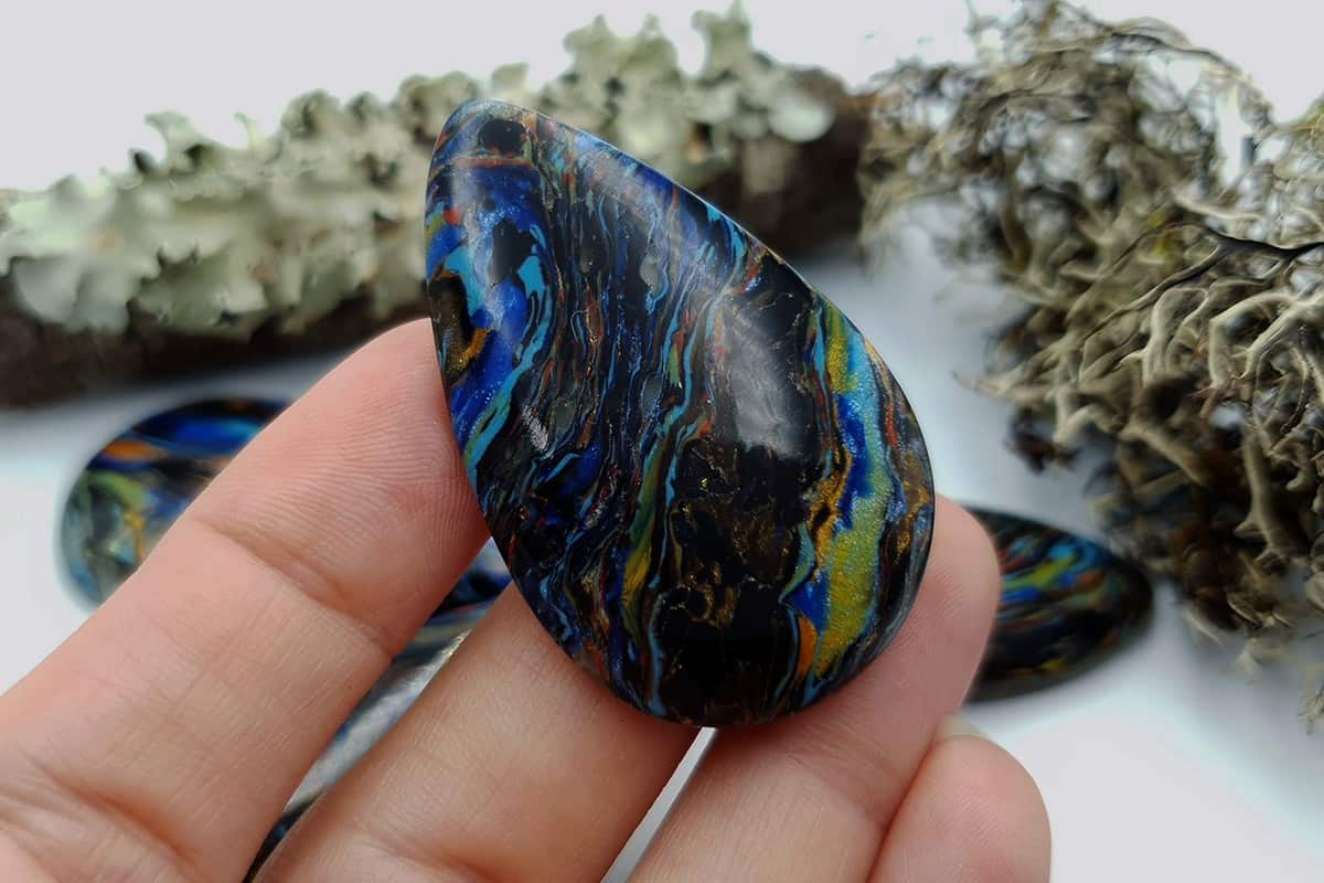 5 pcs Faux Pietersite Stones from Polymer Clay (#2) Cabochons SweetyBijou Cabochons
