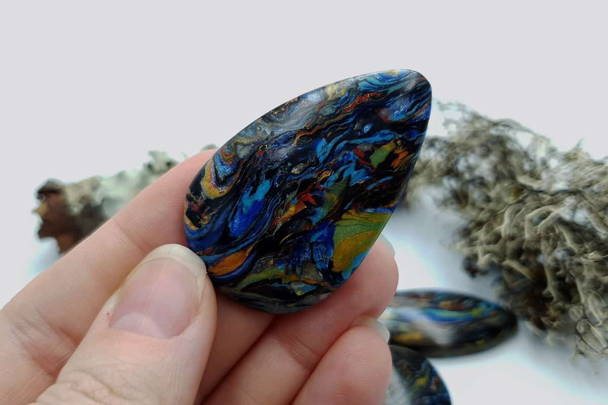 5 pcs Faux Pietersite Stones from Polymer Clay (#2) Cabochons SweetyBijou Cabochons