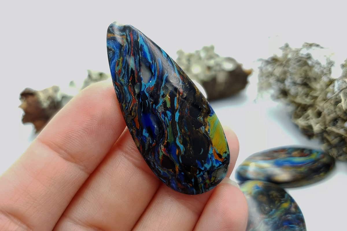 5 pcs Faux Pietersite Stones from Polymer Clay (#2) Cabochons SweetyBijou Cabochons