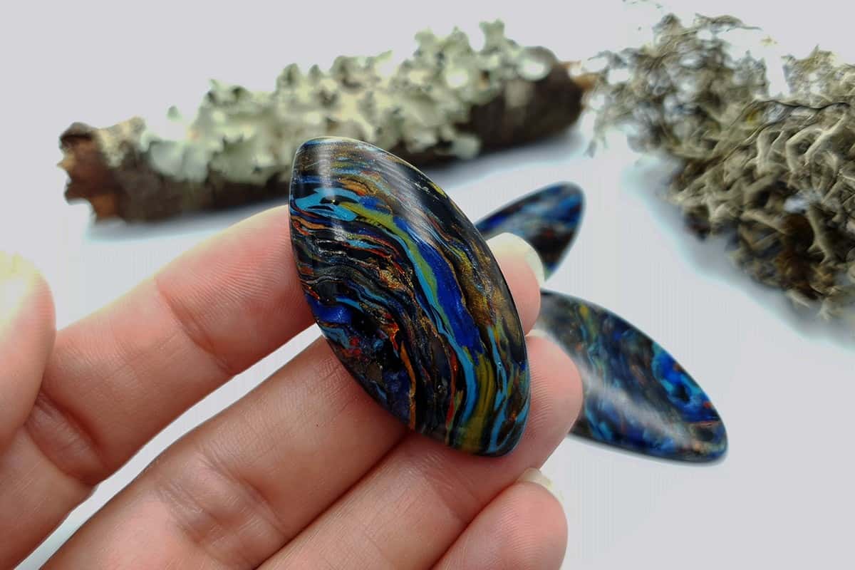 5 pcs Faux Pietersite Stones from Polymer Clay (#2) Cabochons SweetyBijou Cabochons