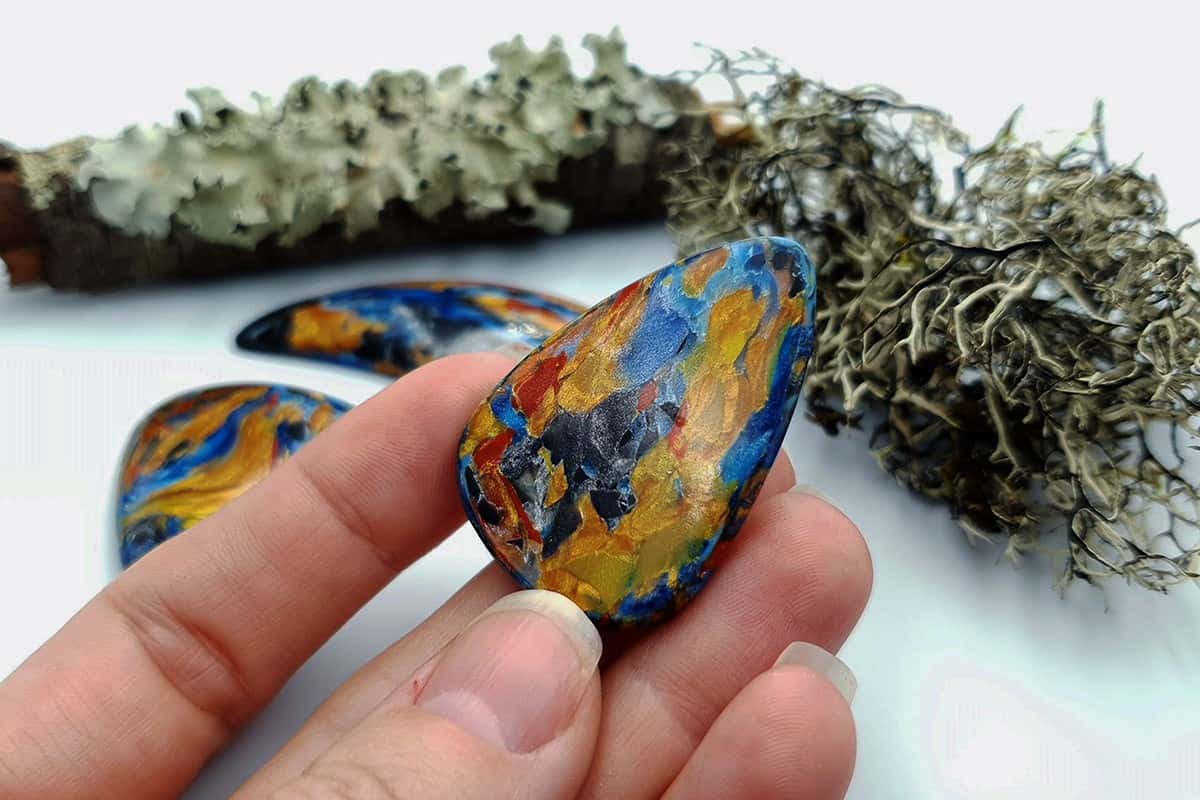 3 pcs Faux Pietersite Stones from Polymer Clay (#3) Cabochons SweetyBijou Cabochons