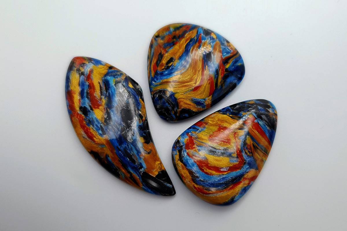 3 pcs Faux Pietersite Stones from Polymer Clay (#3) Cabochons SweetyBijou Cabochons