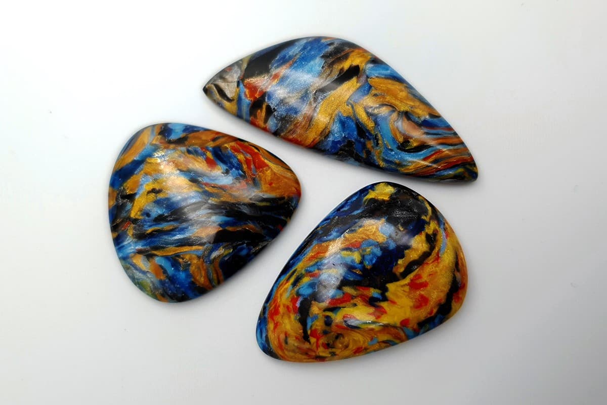 3 pcs Faux Pietersite Stones from Polymer Clay (#4) Cabochons SweetyBijou Cabochons Default Title