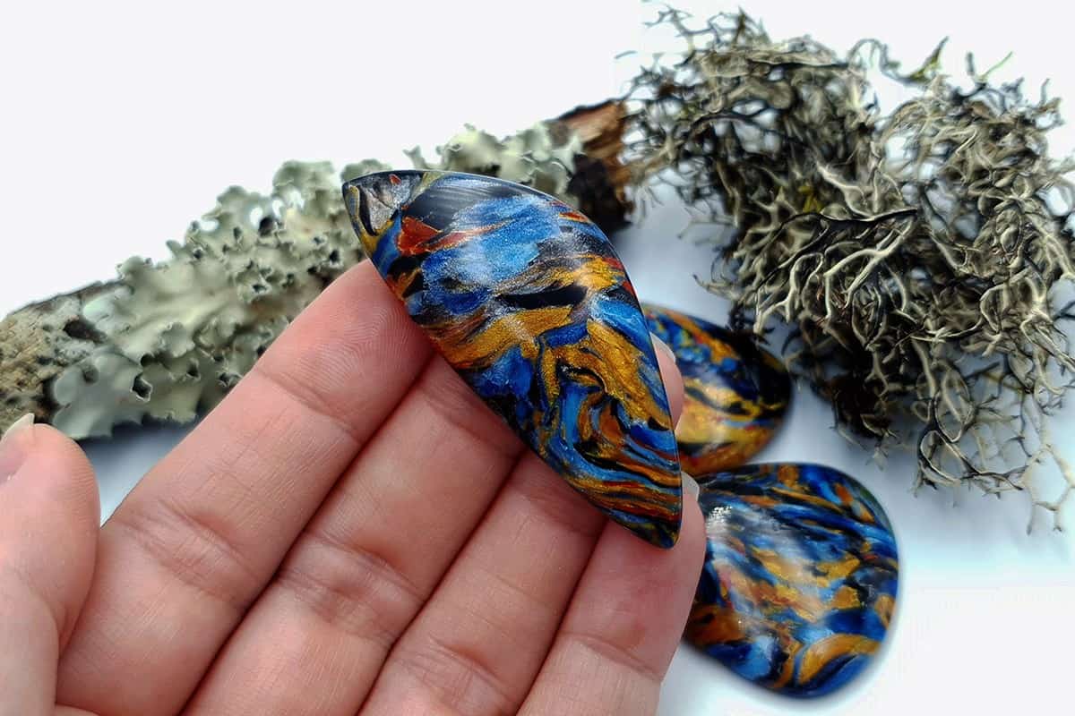 3 pcs Faux Pietersite Stones from Polymer Clay (#4) Cabochons SweetyBijou Cabochons