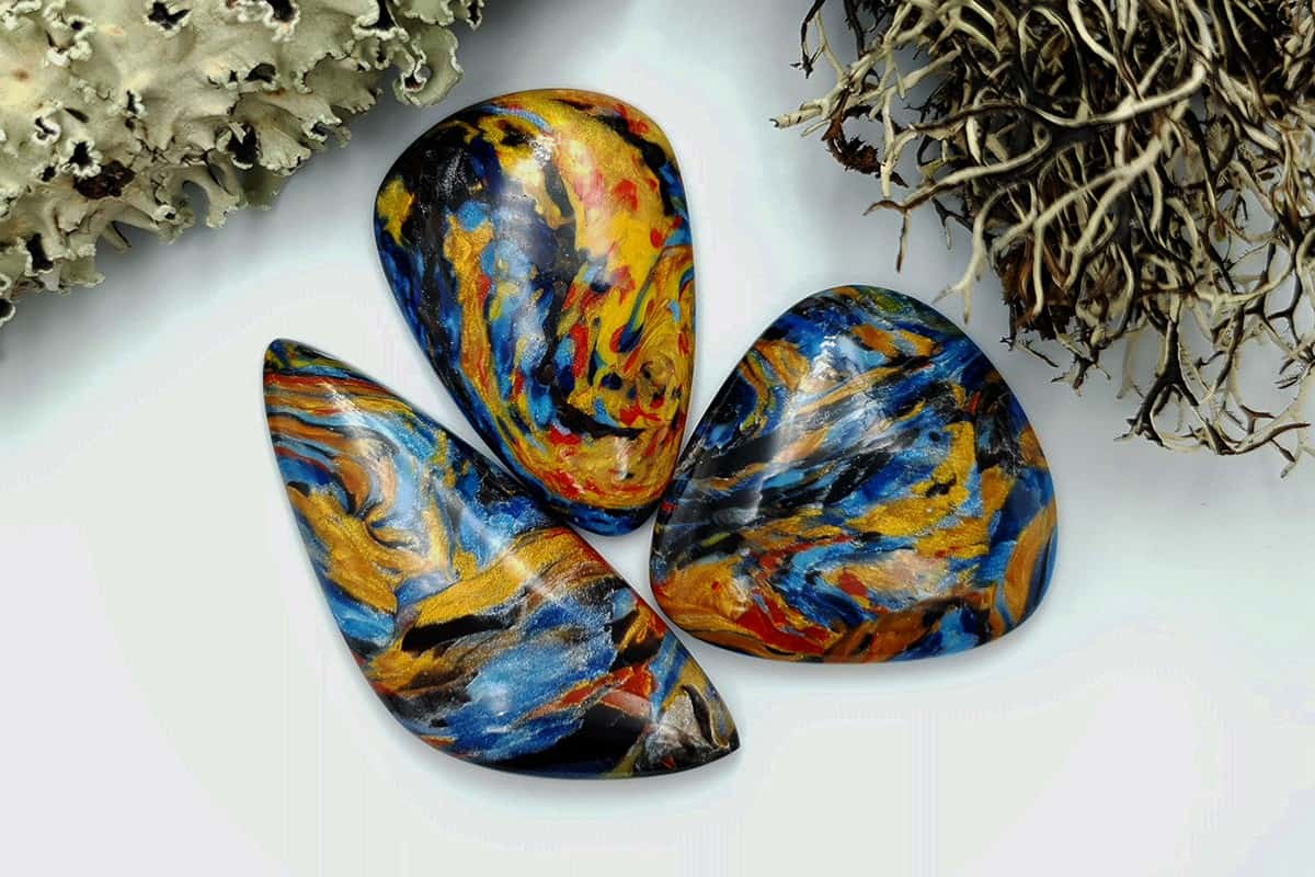 3 pcs Faux Pietersite Stones from Polymer Clay (#4) Cabochons SweetyBijou Cabochons