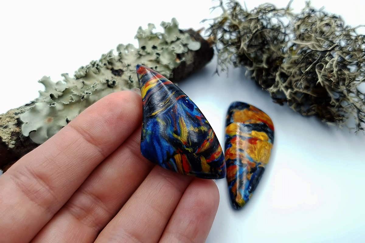 3 pcs Faux Pietersite Stones from Polymer Clay (#5) Cabochons SweetyBijou Cabochons