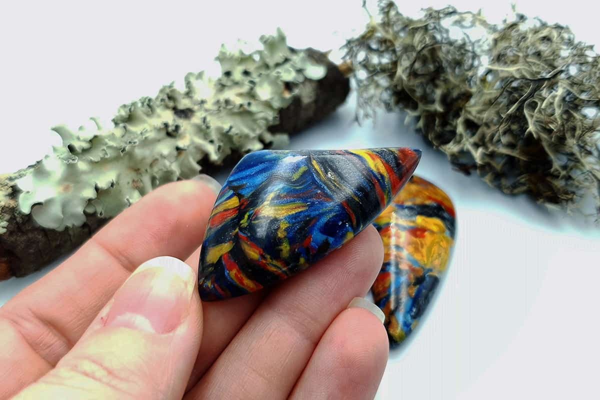 3 pcs Faux Pietersite Stones from Polymer Clay (#5) Cabochons SweetyBijou Cabochons