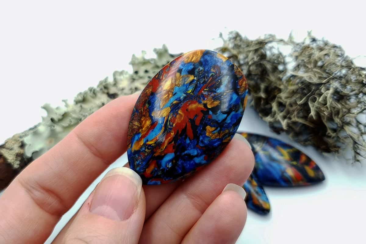 3 pcs Faux Pietersite Stones from Polymer Clay (#5) Cabochons SweetyBijou Cabochons