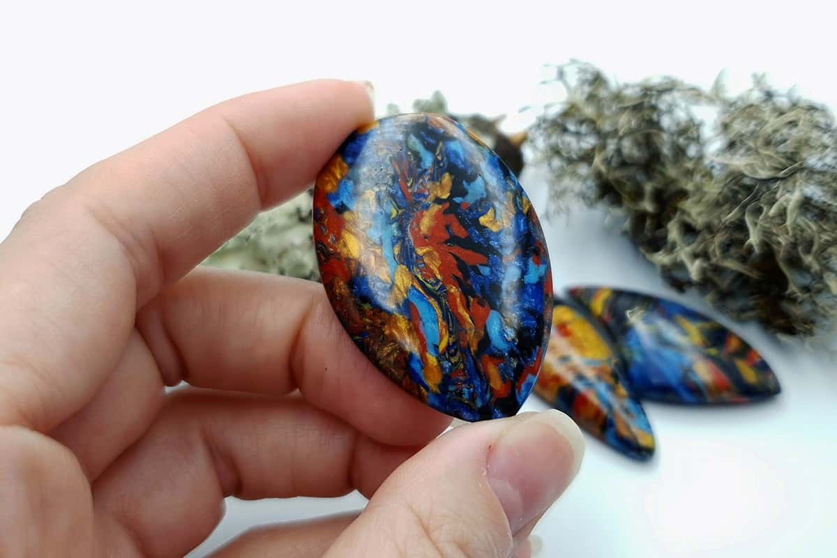 3 pcs Faux Pietersite Stones from Polymer Clay (#5) Cabochons SweetyBijou Cabochons
