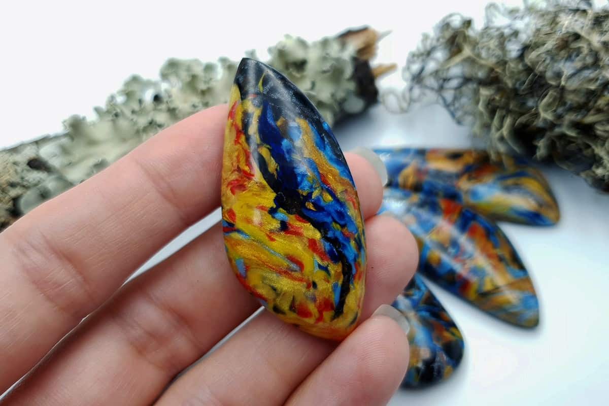 4 pcs Faux Pietersite Stones from Polymer Clay (#6) Cabochons SweetyBijou Cabochons
