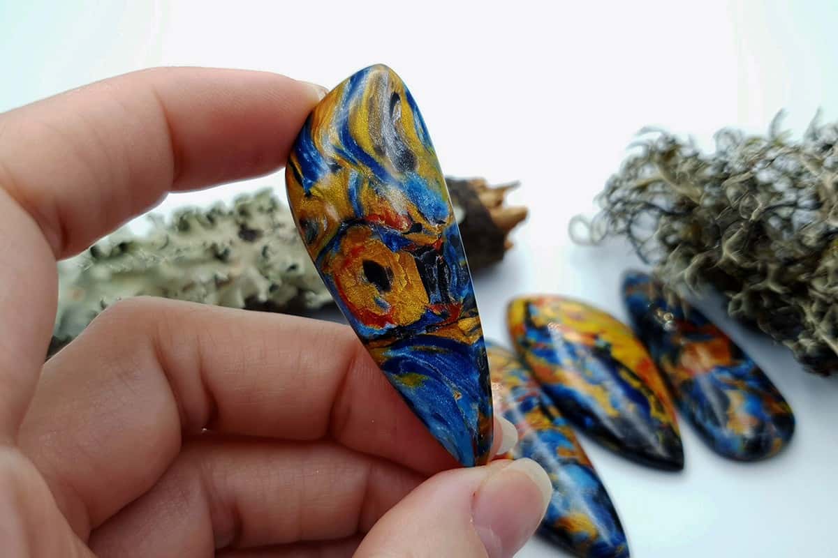 4 pcs Faux Pietersite Stones from Polymer Clay (#6) Cabochons SweetyBijou Cabochons