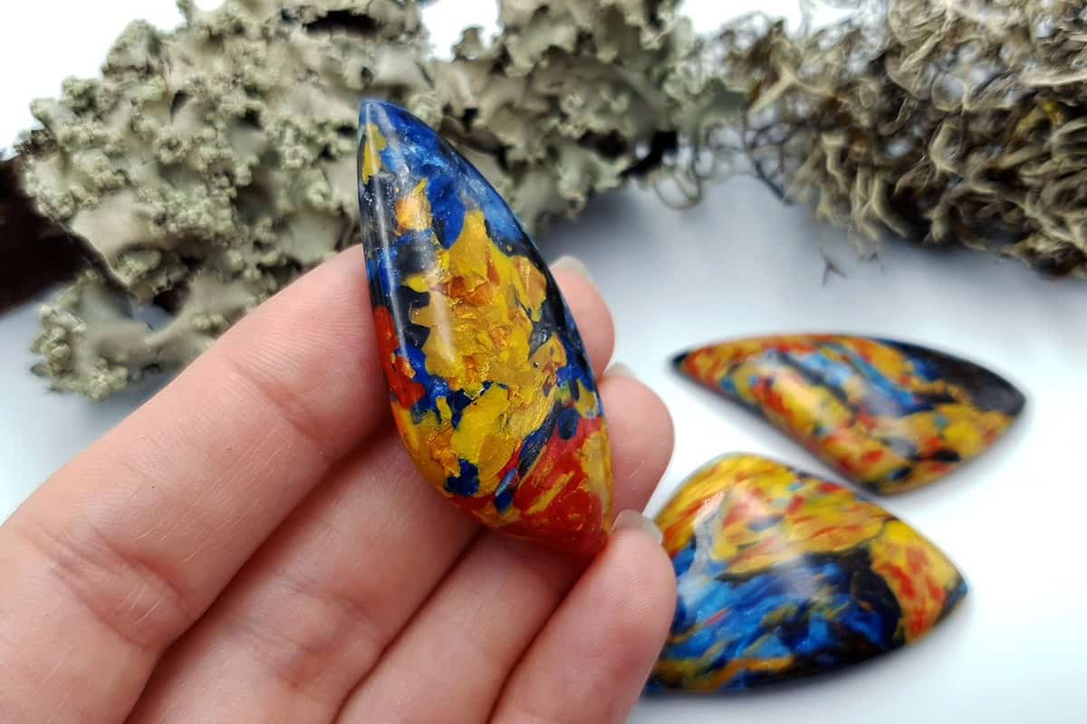 3 pcs Faux Pietersite Stones from Polymer Clay (#7) Cabochons SweetyBijou Cabochons