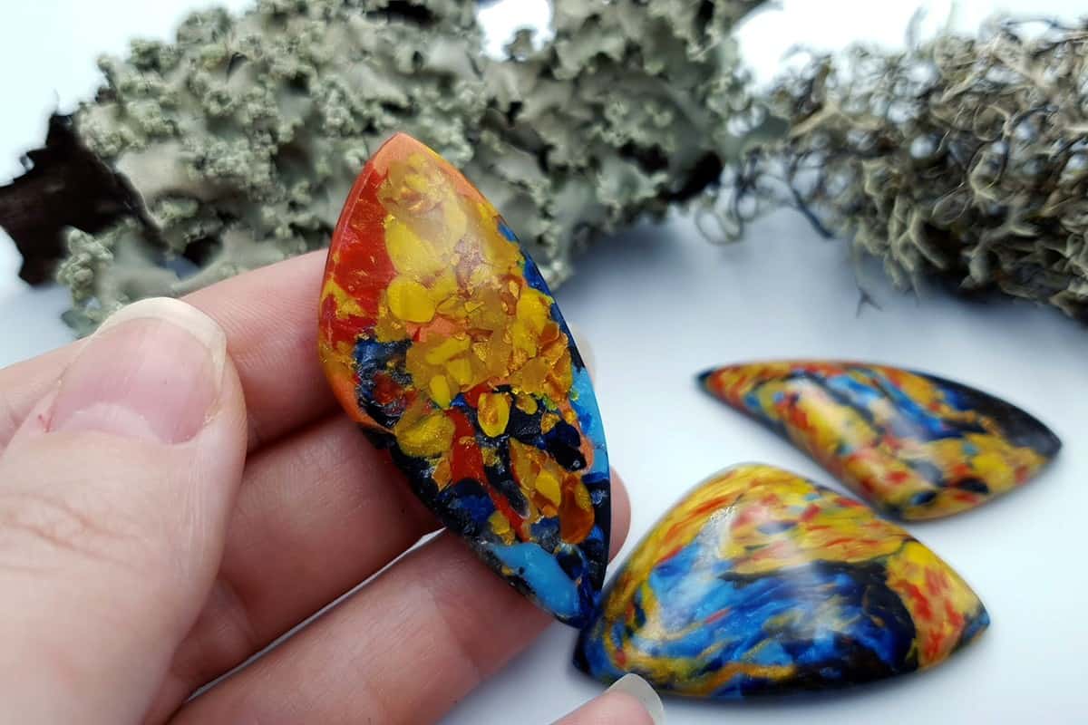 3 pcs Faux Pietersite Stones from Polymer Clay (#7) Cabochons SweetyBijou Cabochons