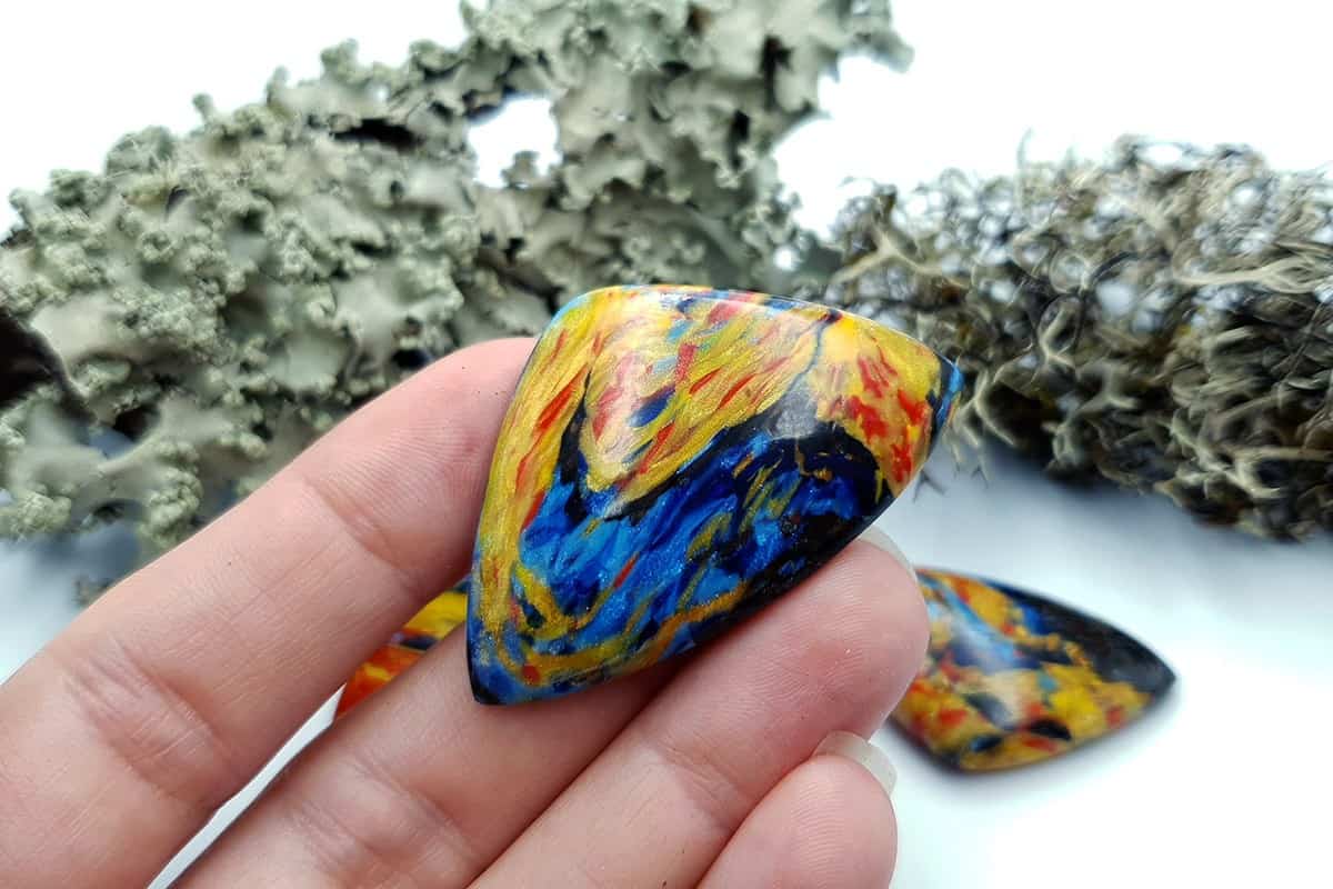 3 pcs Faux Pietersite Stones from Polymer Clay (#7) Cabochons SweetyBijou Cabochons