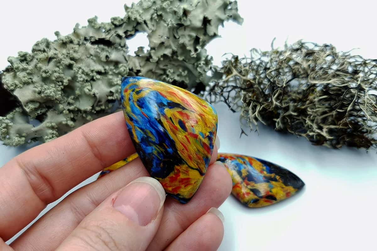 3 pcs Faux Pietersite Stones from Polymer Clay (#7) Cabochons SweetyBijou Cabochons