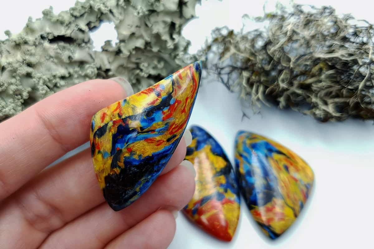 3 pcs Faux Pietersite Stones from Polymer Clay (#7) Cabochons SweetyBijou Cabochons