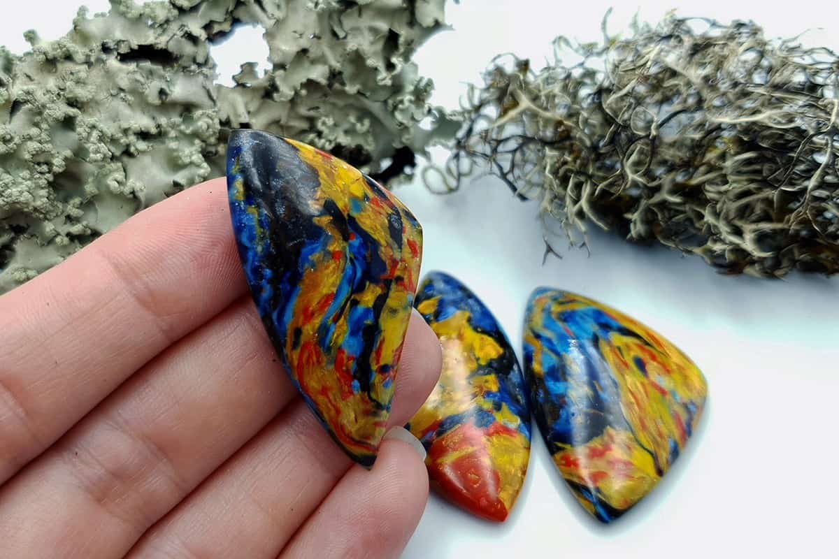 3 pcs Faux Pietersite Stones from Polymer Clay (#7) Cabochons SweetyBijou Cabochons