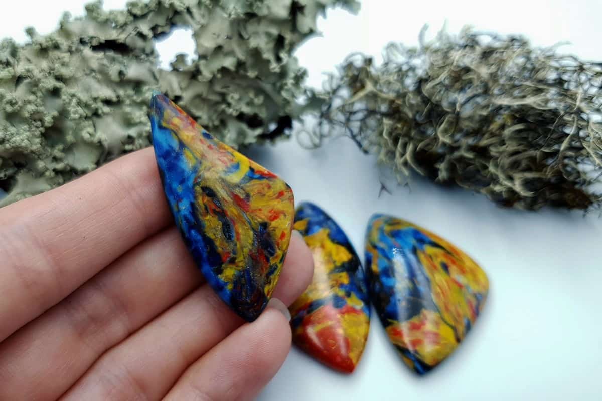 3 pcs Faux Pietersite Stones from Polymer Clay (#7) Cabochons SweetyBijou Cabochons