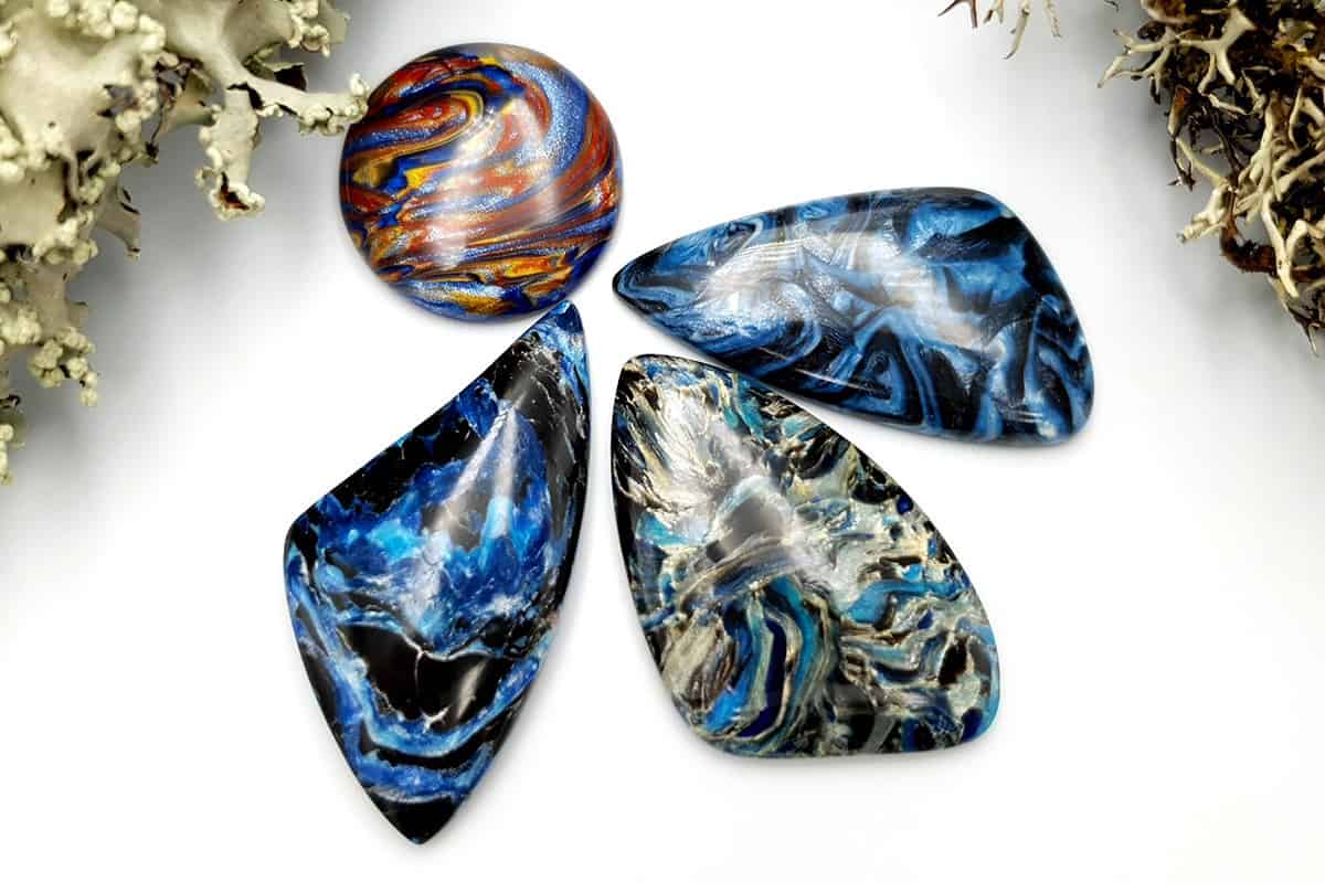 4 pcs Faux Pietersite Stones from Polymer Clay (#9) Cabochons SweetyBijou Cabochons Default Title