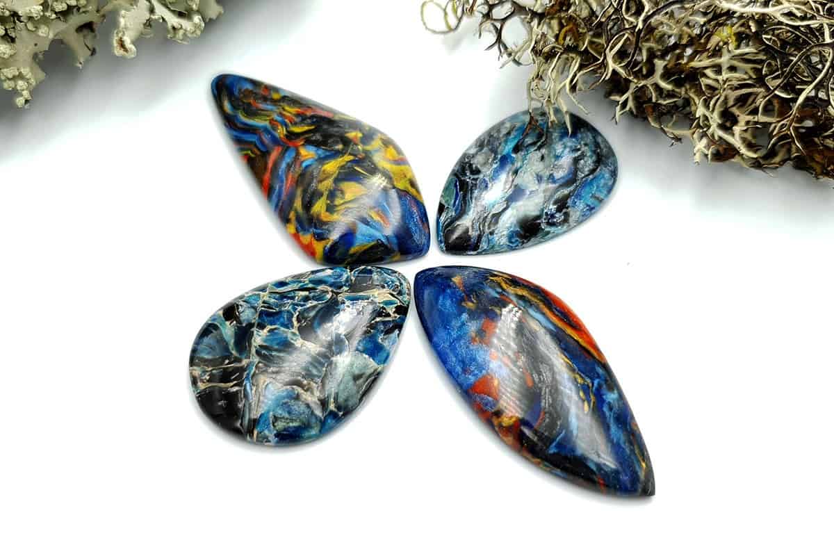 4 pcs Faux Pietersite Stones from Polymer Clay #10 Cabochons SweetyBijou Cabochons Default Title