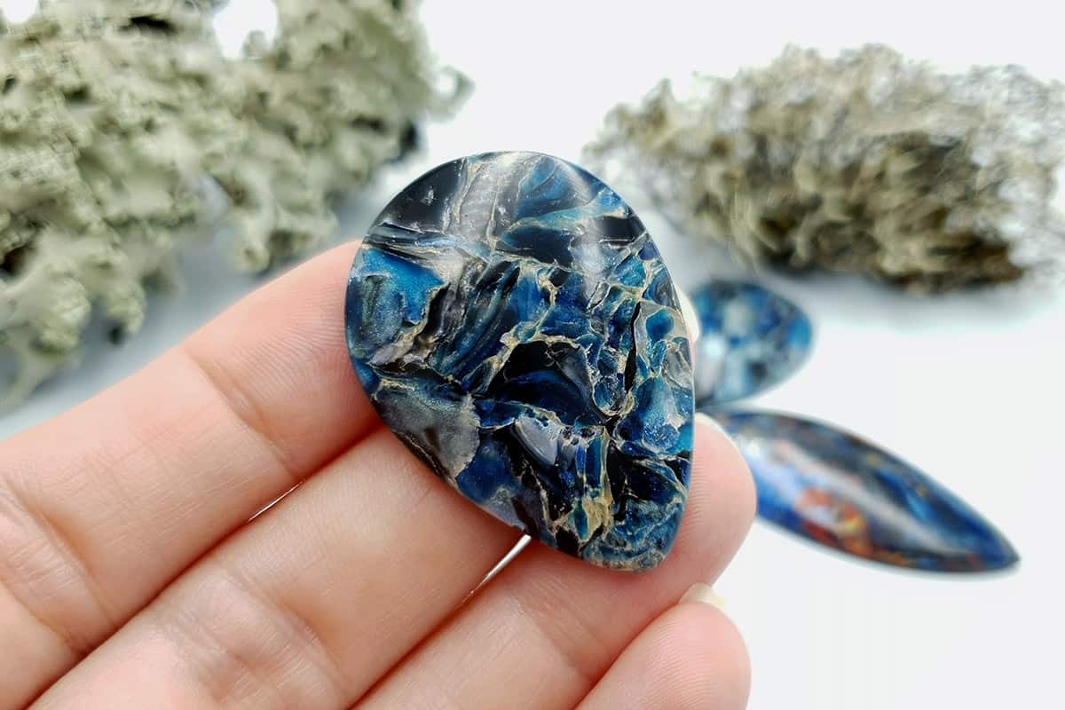 4 pcs Faux Pietersite Stones from Polymer Clay #10 Cabochons SweetyBijou Cabochons