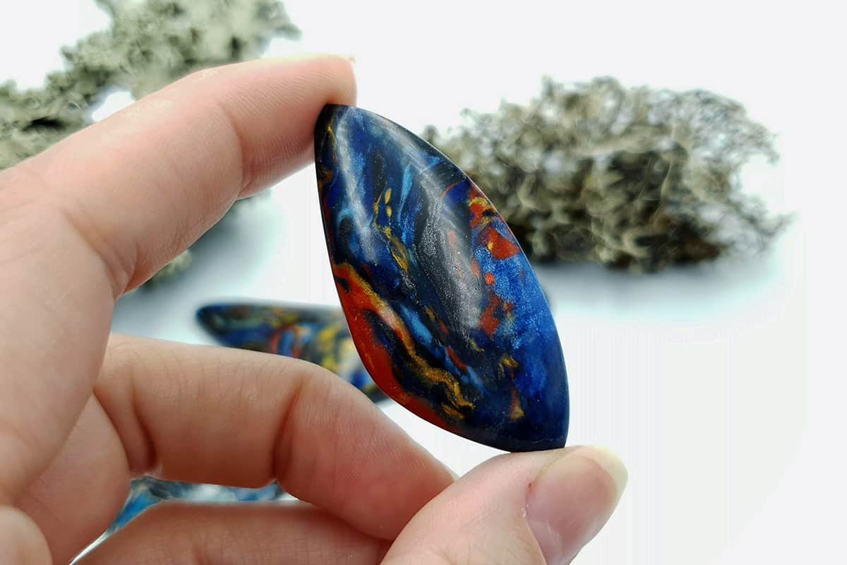 4 pcs Faux Pietersite Stones from Polymer Clay #10 Cabochons SweetyBijou Cabochons