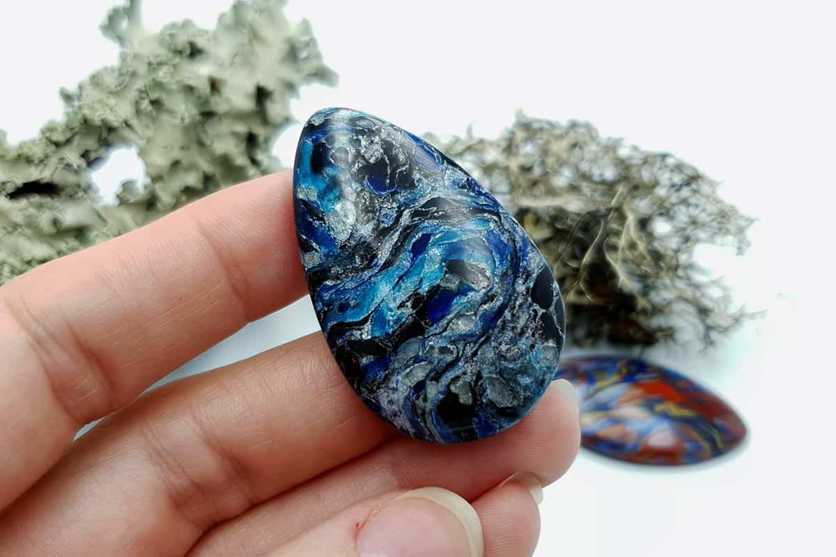 4 pcs Faux Pietersite Stones from Polymer Clay #12 Cabochons SweetyBijou Cabochons
