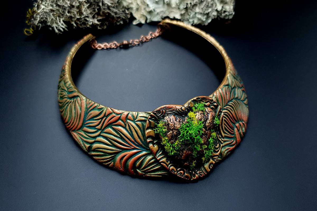 Polymer Clay Necklace Forest Treasure Necklace SweetyBijou Jewelry