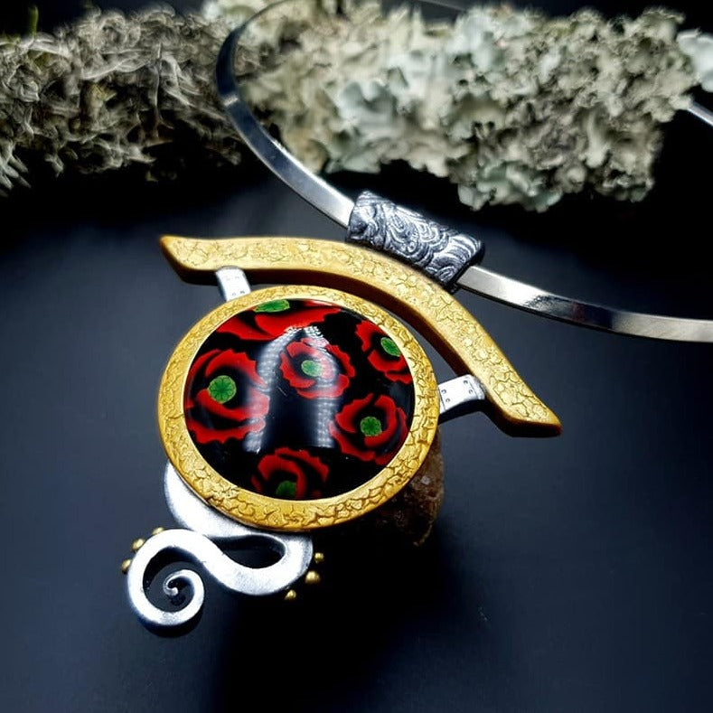 Polymer Clay Necklace Poppy Necklace SweetyBijou Jewelry Default Title