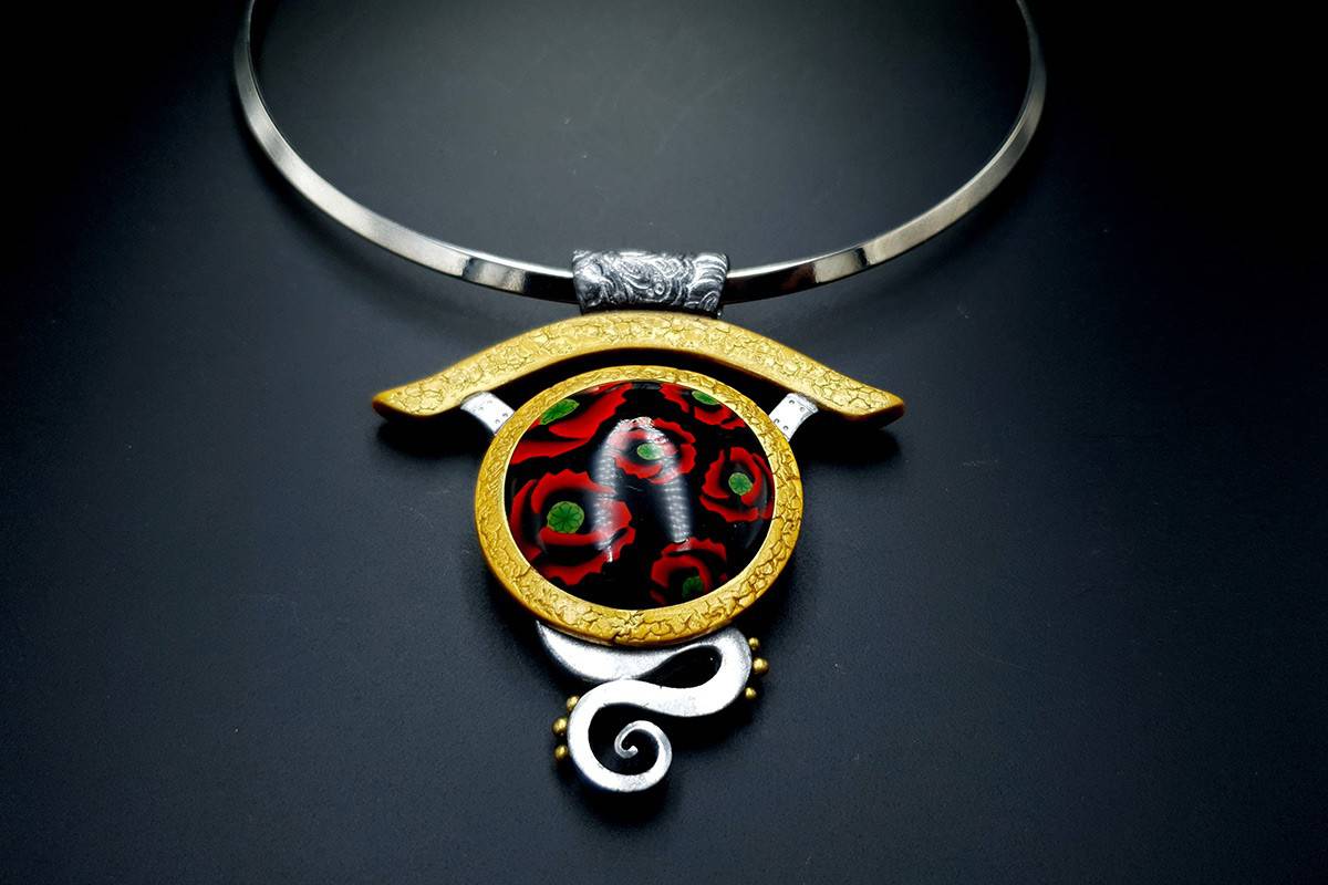 Polymer Clay Necklace Poppy Necklace SweetyBijou Jewelry