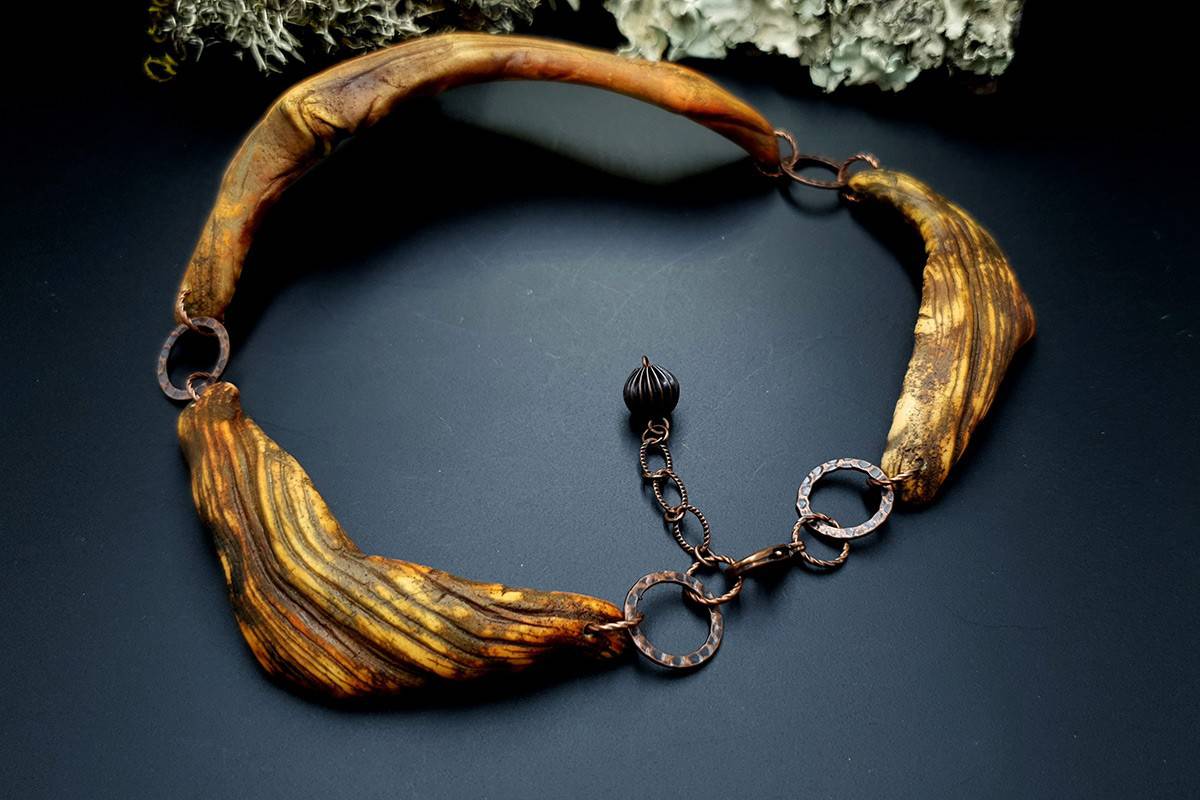 Polymer Clay Necklace Driftwood Necklace SweetyBijou Jewelry
