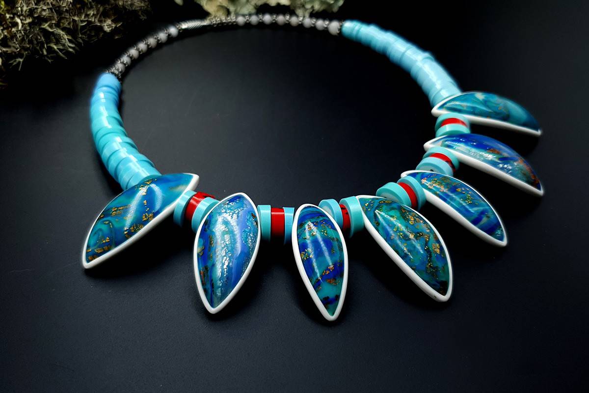 Polymer Clay Necklace #18 Necklace SweetyBijou Jewelry
