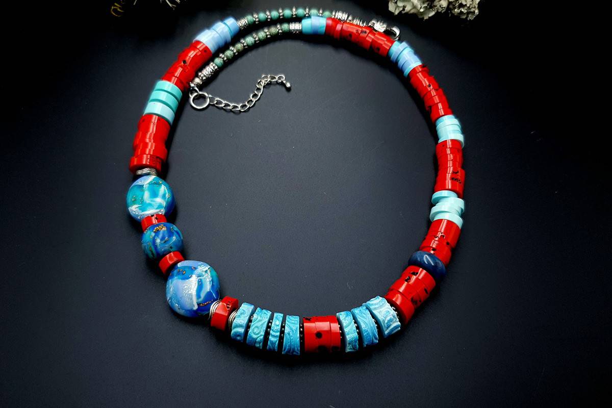 Polymer Clay Necklace #19 Necklace SweetyBijou Jewelry