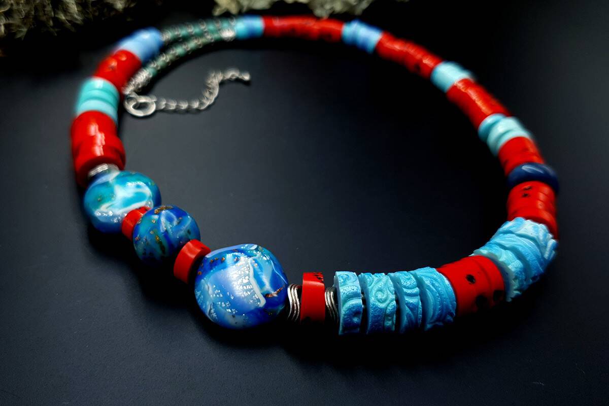Polymer Clay Necklace #19 Necklace SweetyBijou Jewelry