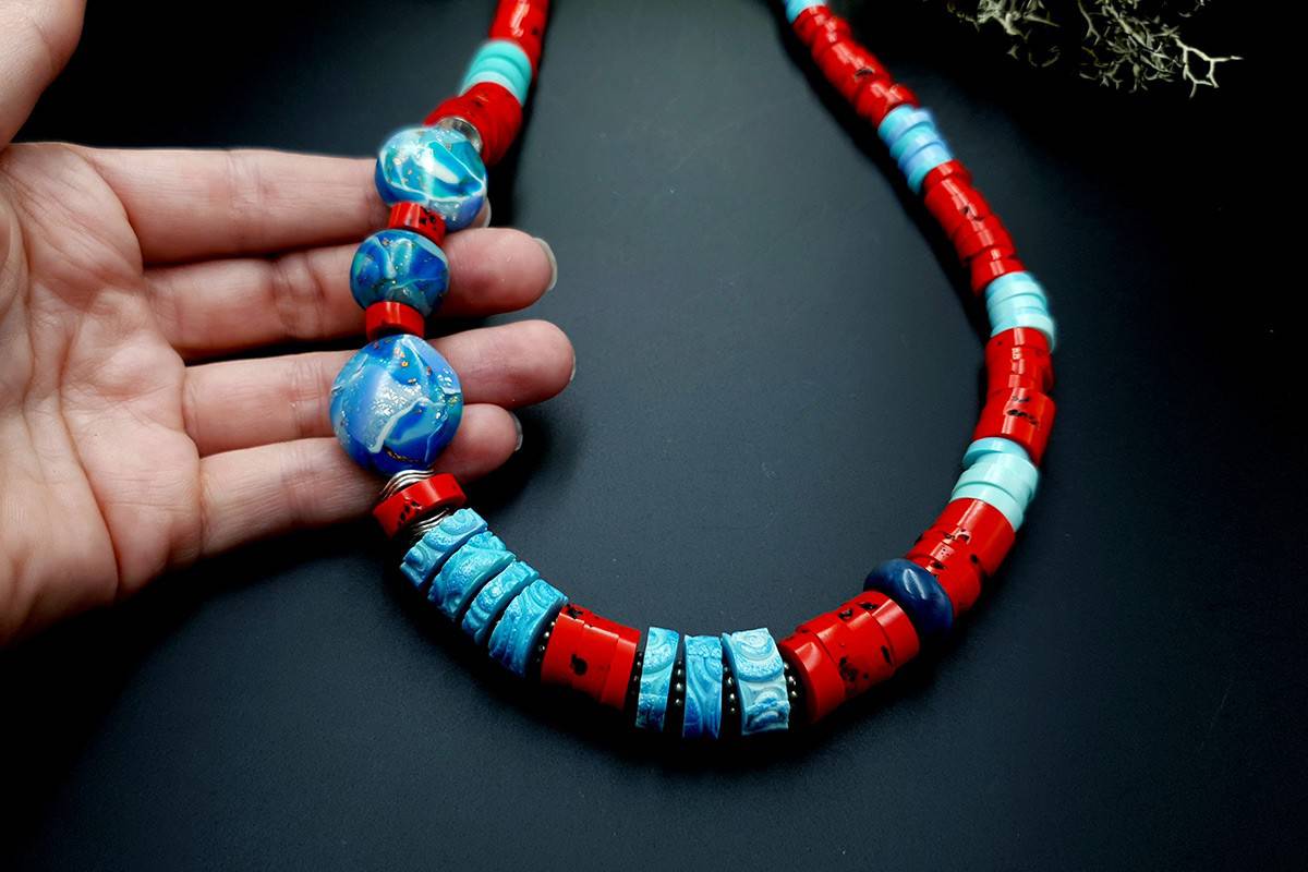 Polymer Clay Necklace #19 Necklace SweetyBijou Jewelry