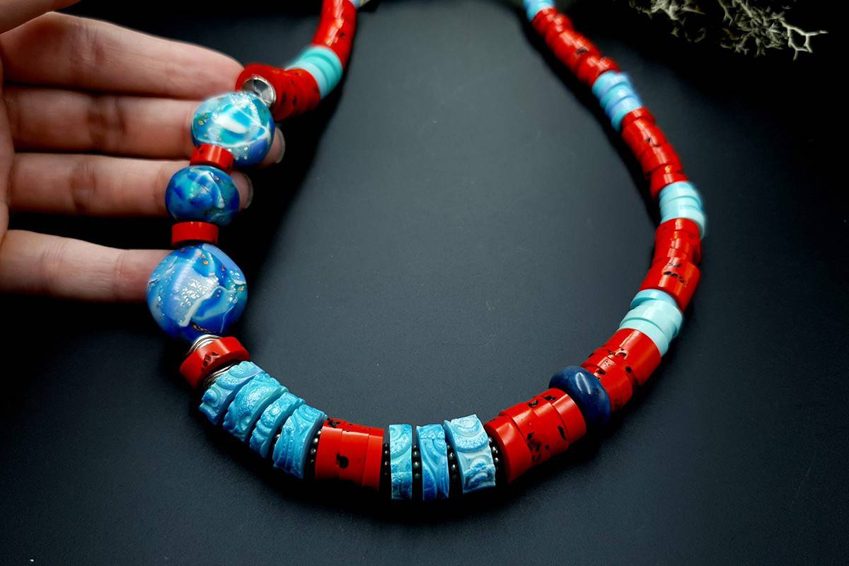 Polymer Clay Necklace #19 Necklace SweetyBijou Jewelry
