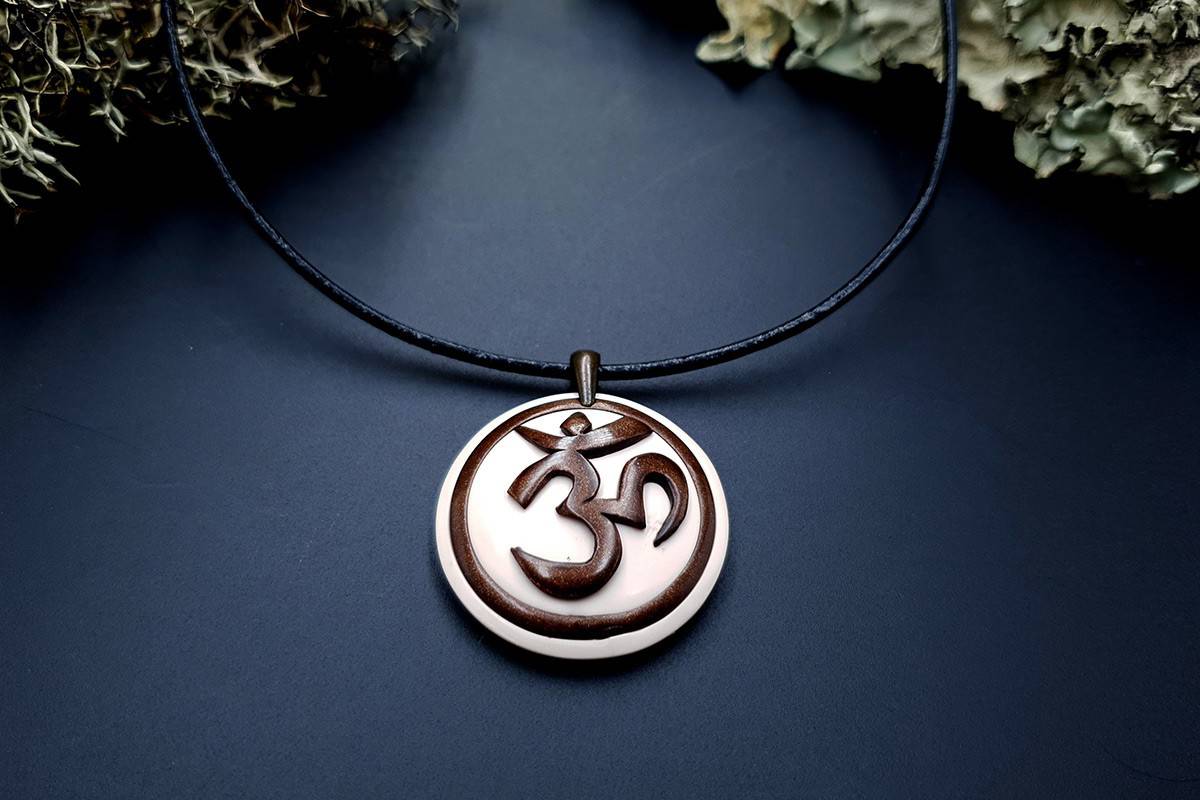 Polymer clay Pendant OM Pendant SweetyBijou Jewelry