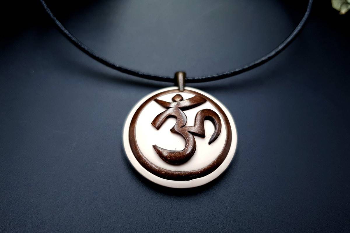 Polymer clay Pendant OM Pendant SweetyBijou Jewelry