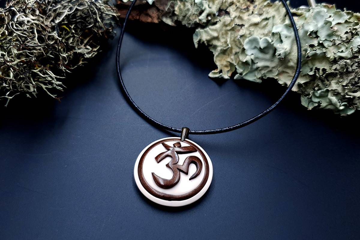 Polymer clay Pendant OM Pendant SweetyBijou Jewelry