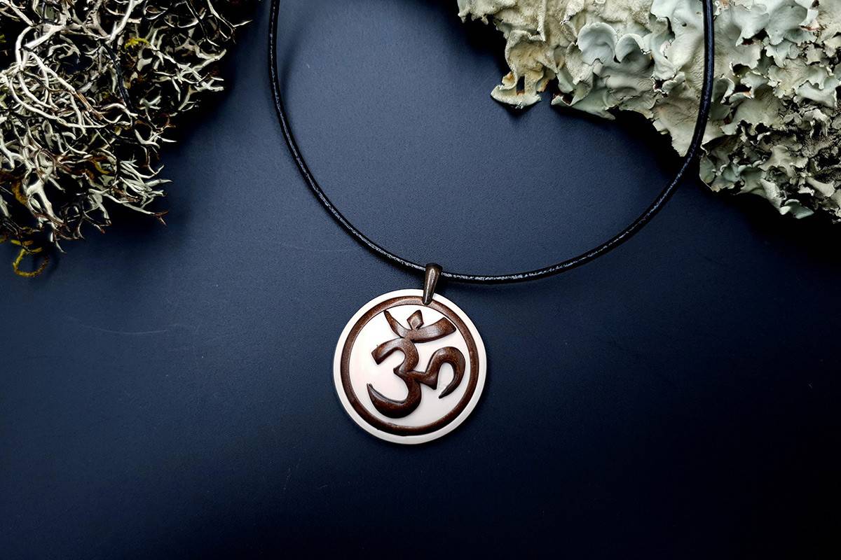 Polymer clay Pendant OM Pendant SweetyBijou Jewelry