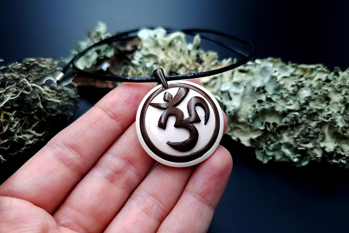 Polymer clay Pendant OM Pendant SweetyBijou Jewelry
